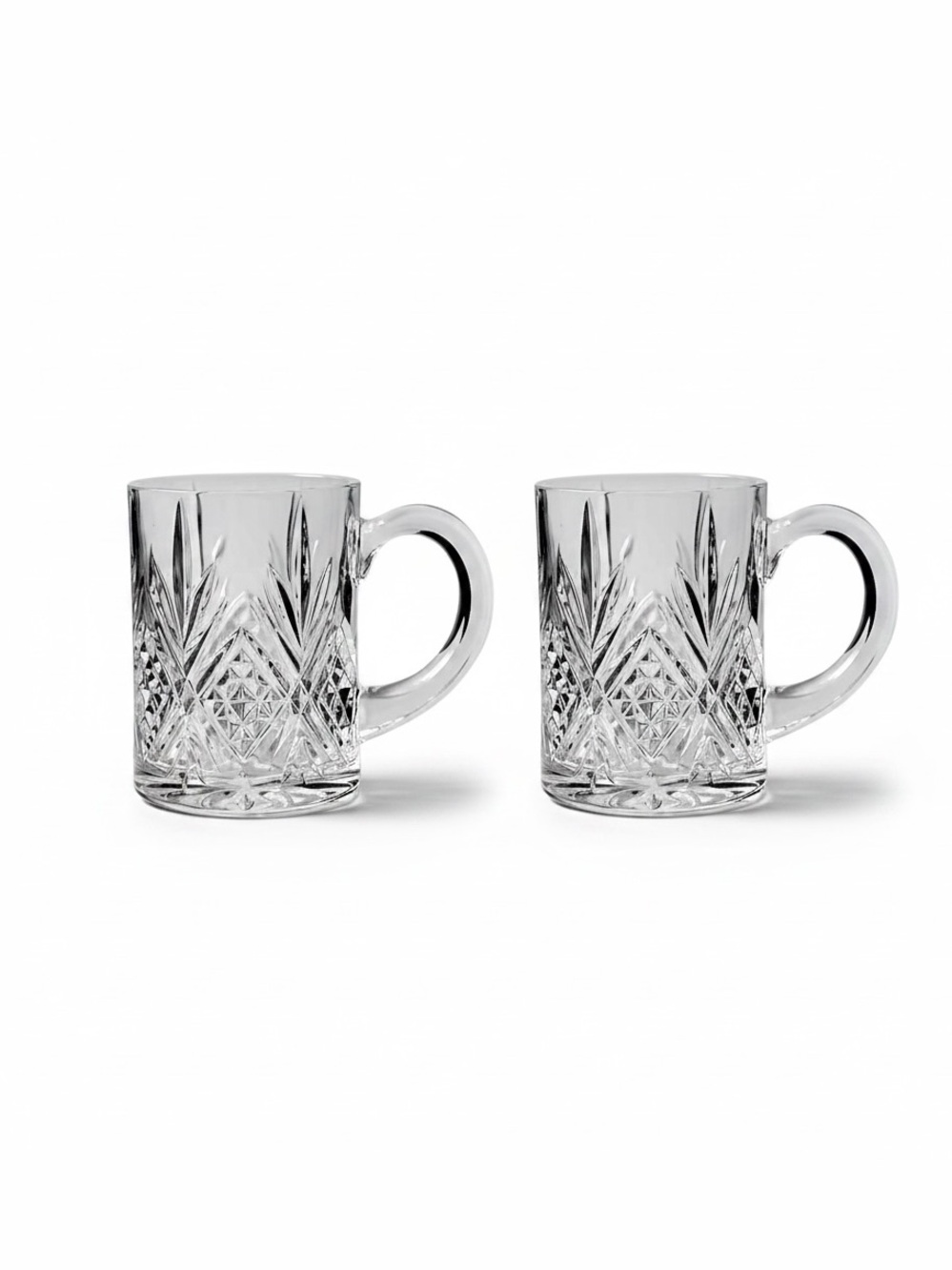 Vintage Cristal d'Arques Masquerade Lead Crystal Mug Set of 2